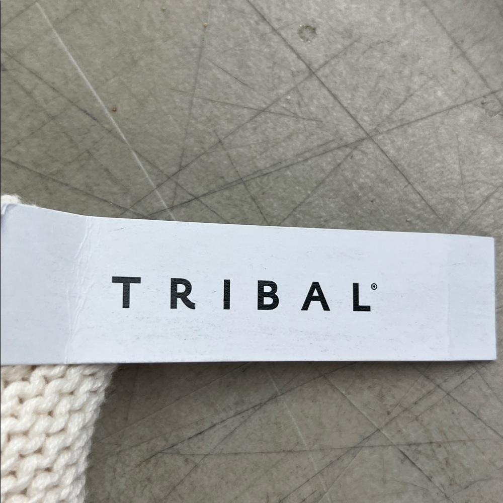 Tribal Cream Sweater with Navy Embroidered Stripes - Picture 3 of 4
